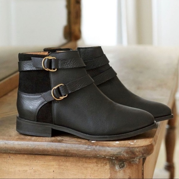 Sezane Shoes - Sezane black leather low octave ankle boots sz 38
